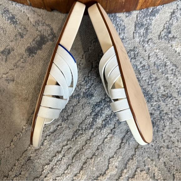 Rothy’s  Crossover Woven SEASHELL Fringe Slide Sandals Size 9.5 - Picture 6 of 8